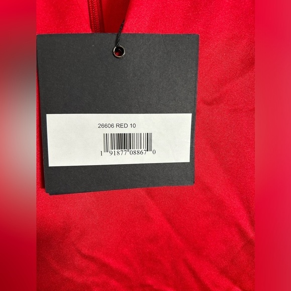 IEENA FOR MAC DUGGAL 26606 NWT Puff Sleeve V-Neck Satin Gown - Picture 6 of 6